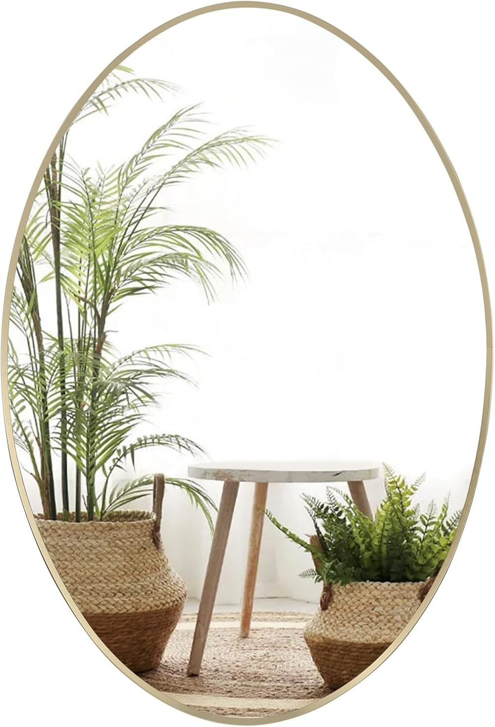 Oval Wall Mirror, 20"x28" Gold Oval Vanity Mirror, Bathroom Mirror ...