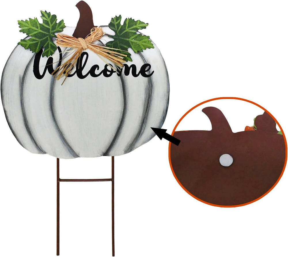 Stacked Pumpkin Garden Stake Yard Sign Fall Decor Decorative Outdoor Stakes