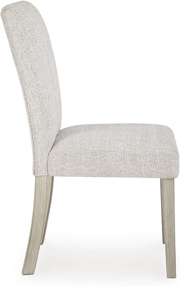 signature design by ashley upholstered dining chairs set showing dimensions