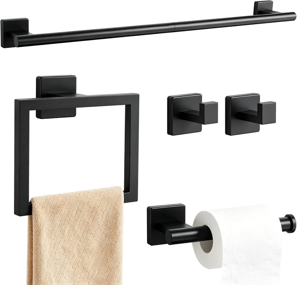 Bethom 5-Piece Bathroom Accessories 24 Inch Towel Bar for Wall Mounted