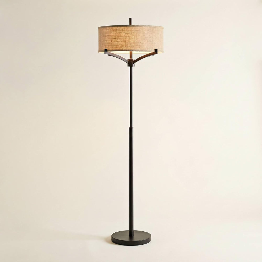Tremont 62" Tall 2-Light Floor Lamp with Burlap Shade