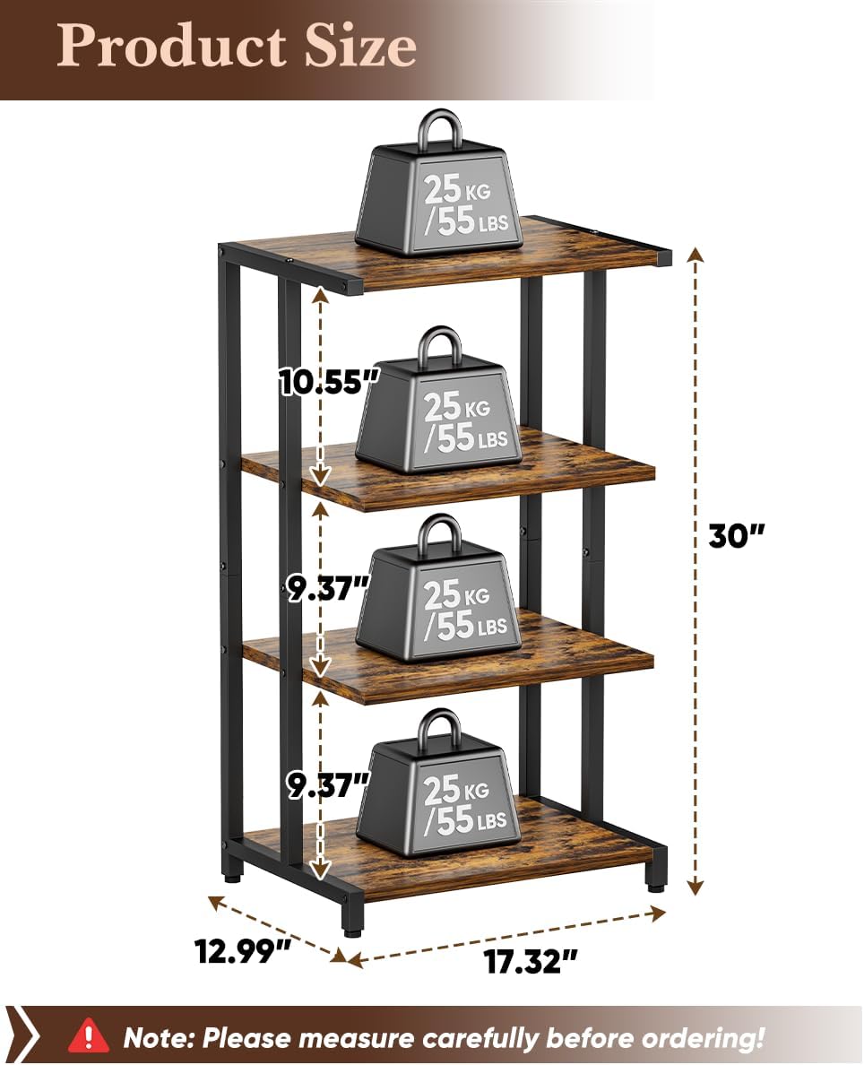 17.3" game console stand, 4-tier gaming consoles shelf shown in use