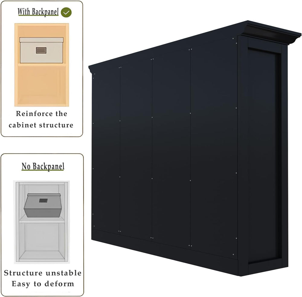 OSCHF 12-Cube Open Bookcase with Base, 3-Tier Wooden Bookshelf, Black