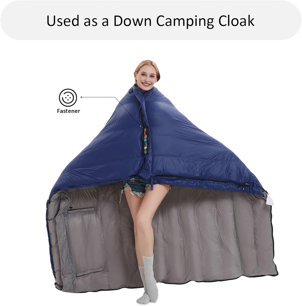 Rectangular Down Sleeping Bag for Adults Camping Hike with Arm Holes