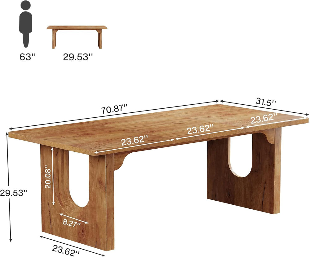 Tribesigns Modern Dining Table for 6 to 8 People, 71" Large Kitchen Dini...