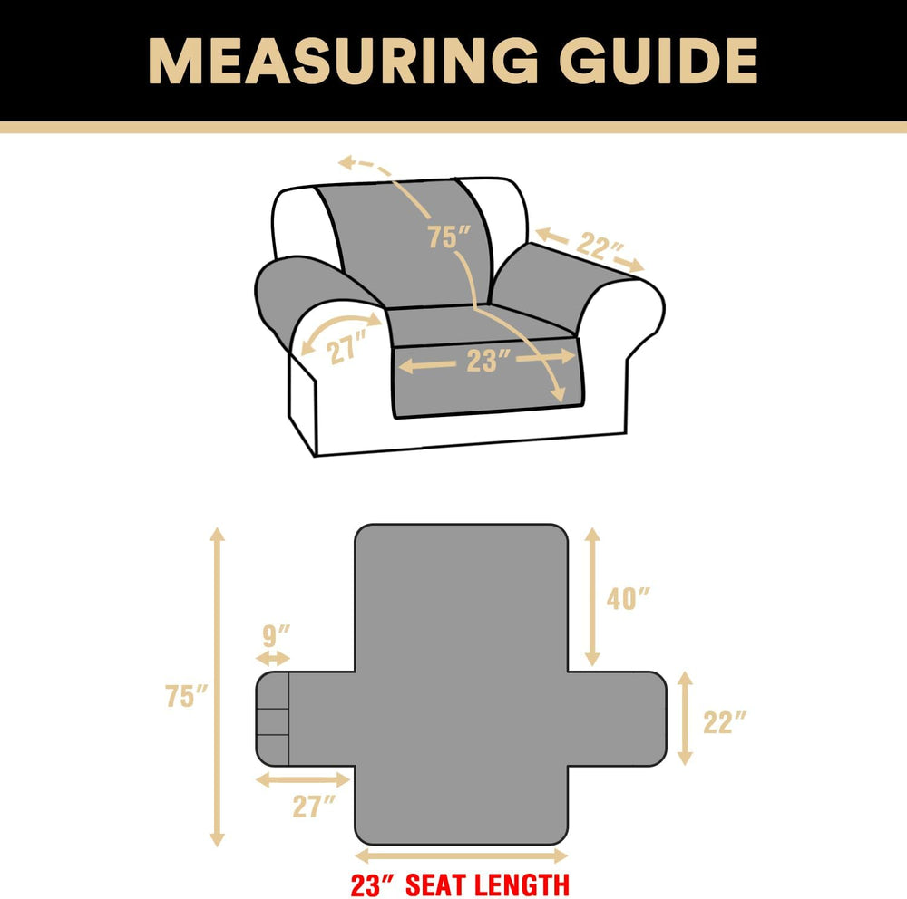 PrinceDeco Chair Covers Slipcover Waterproof Couch Cover that Stays On Sofa N...