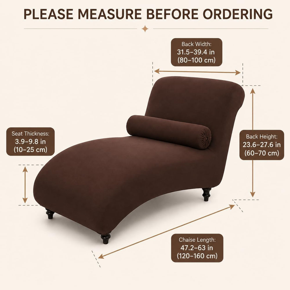 Printed Armless Chaise Lounge Indoor Slipcover Stretch Chair Covers for Livin...