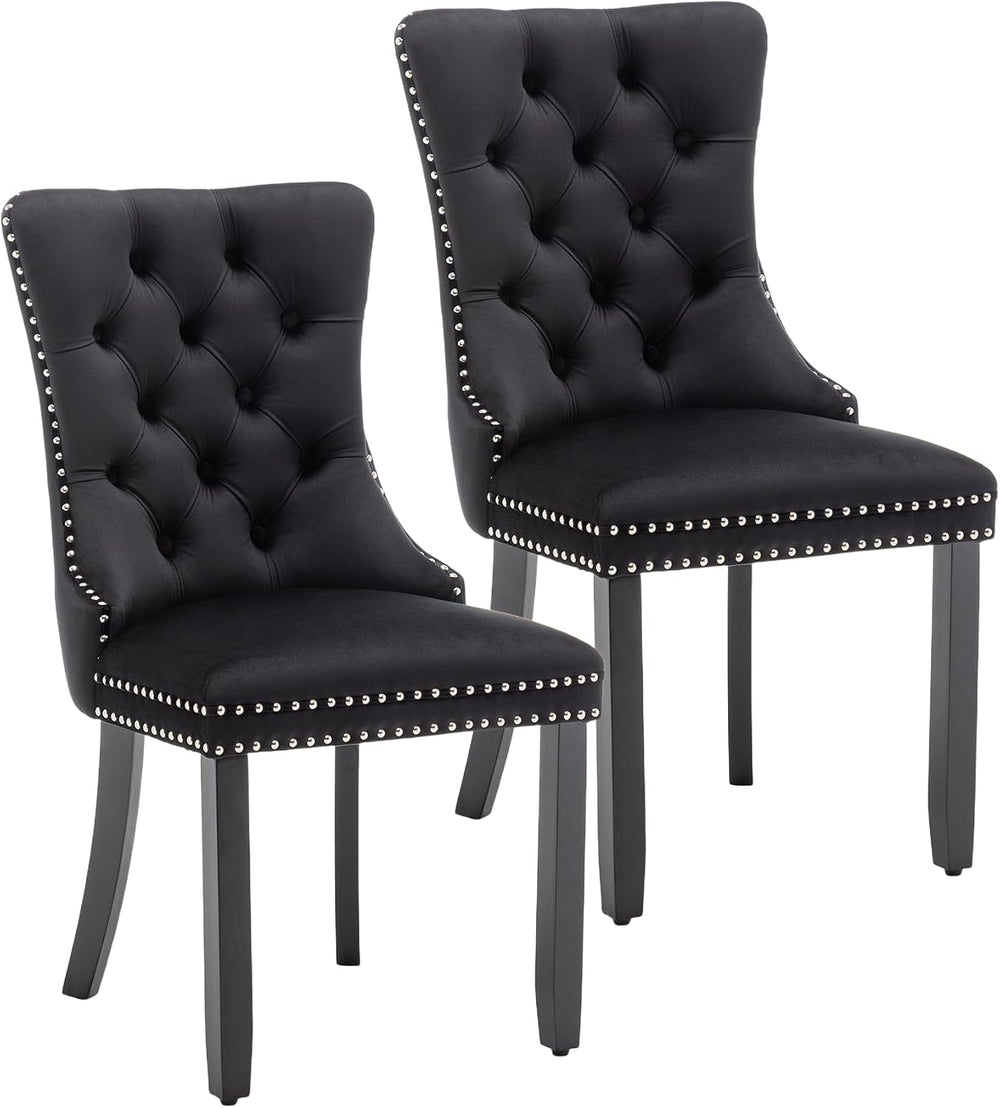Velvet Dining Chairs, Black Dining Chairs Set of 2