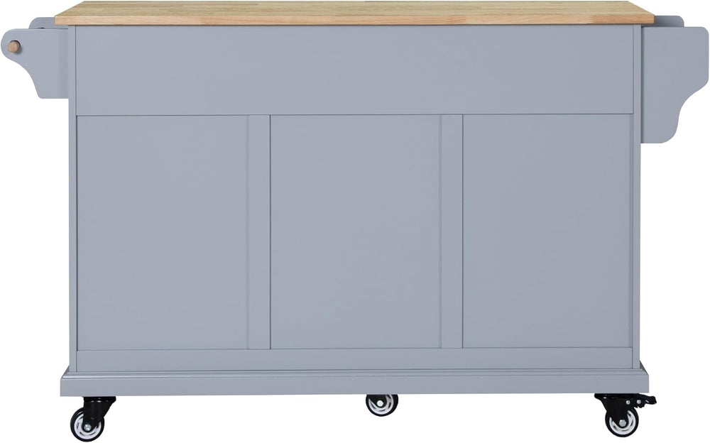 Cambridge Mobile Kitchen Island on Wheels with Storage and Wood top, Rolling ...