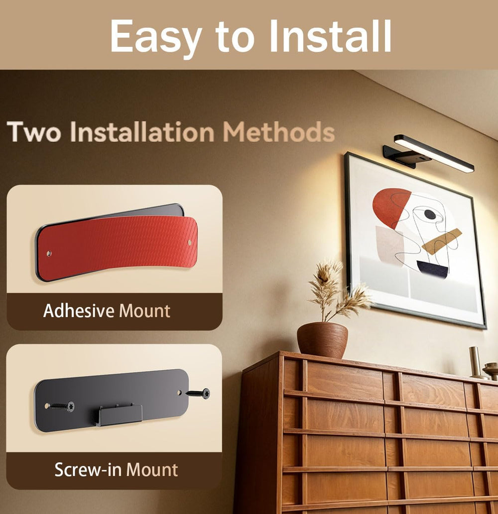 2 Pack 10000mAh Rechargeable Detachable Wall Picture Light, Black