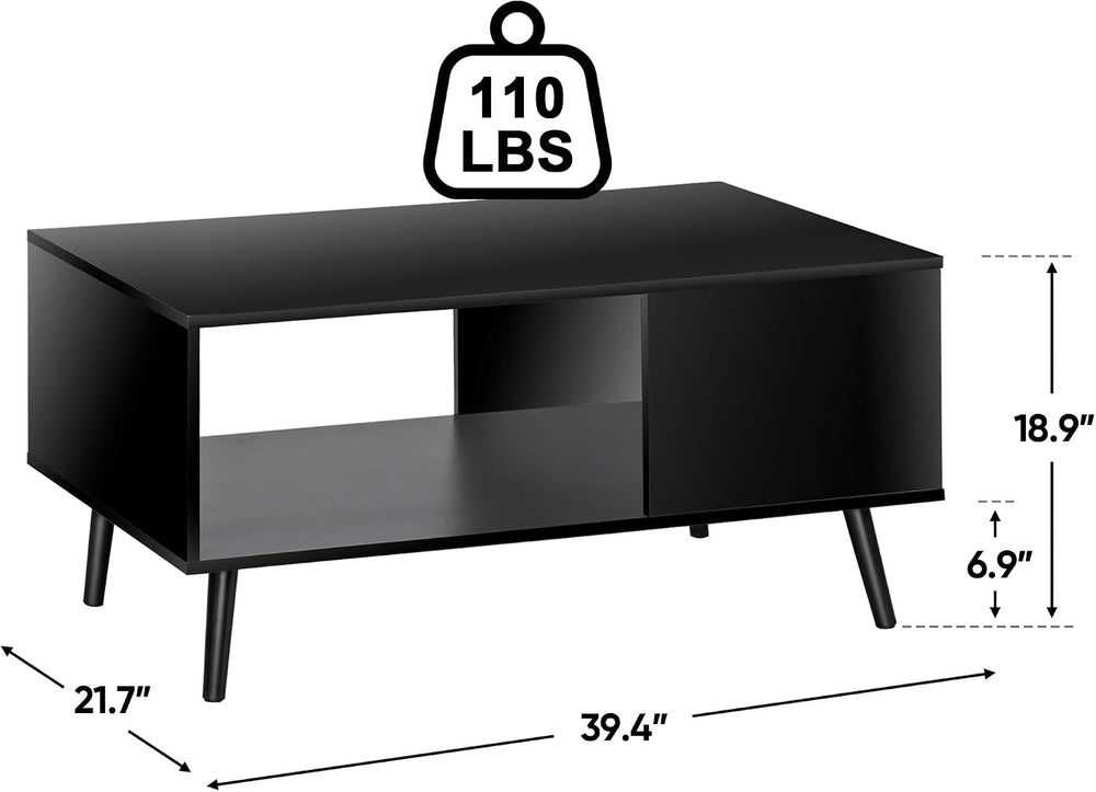 SUPER DEAL 2 Tier Coffee Table for Living Room, 40 Inch Rectangle Accent Cent...