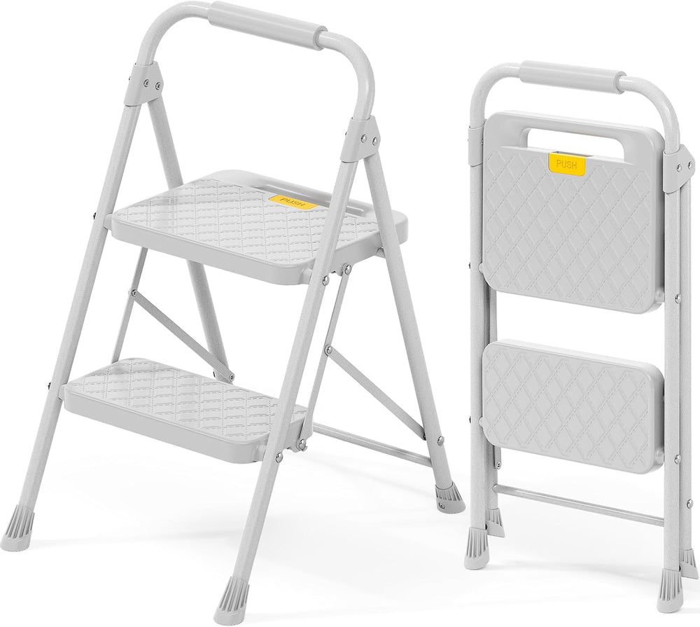 KINGRACK 2 Step Ladder, Folding Step Stool with Safety Lock & Sturdy Anti...