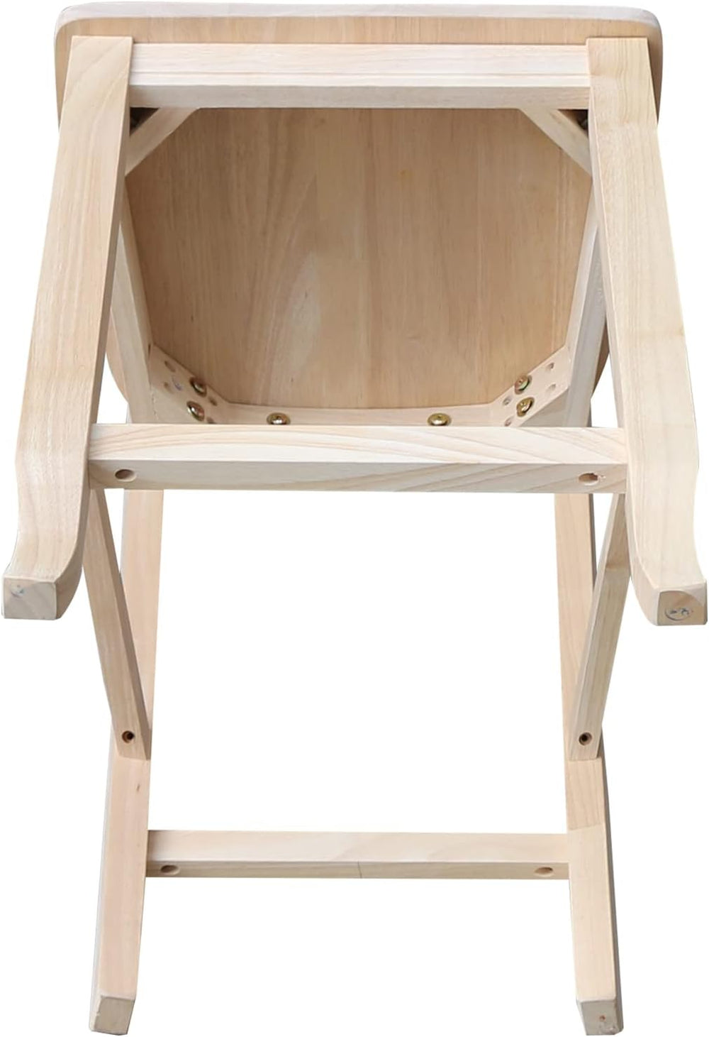 IC International Concepts Solid Wood Double X-Back Stool, 24", Unfinished