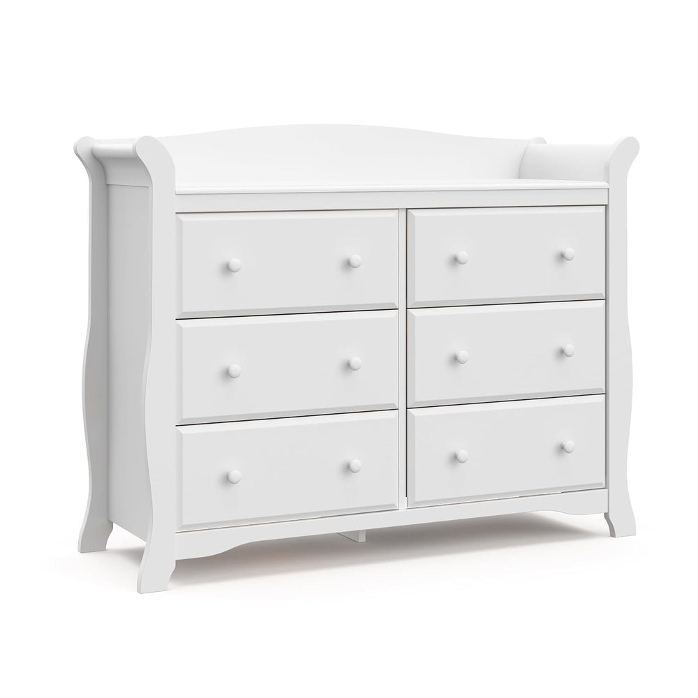 Storkcraft Avalon 6 Drawer Double Dresser, White