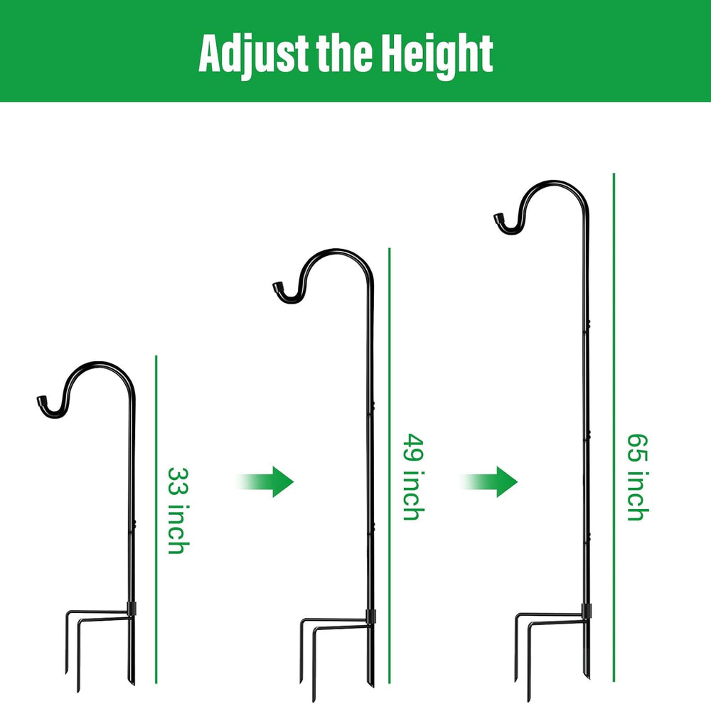 GOFORWILD 65 Inch 8 Pack Shepherd Hook for Garden Decor