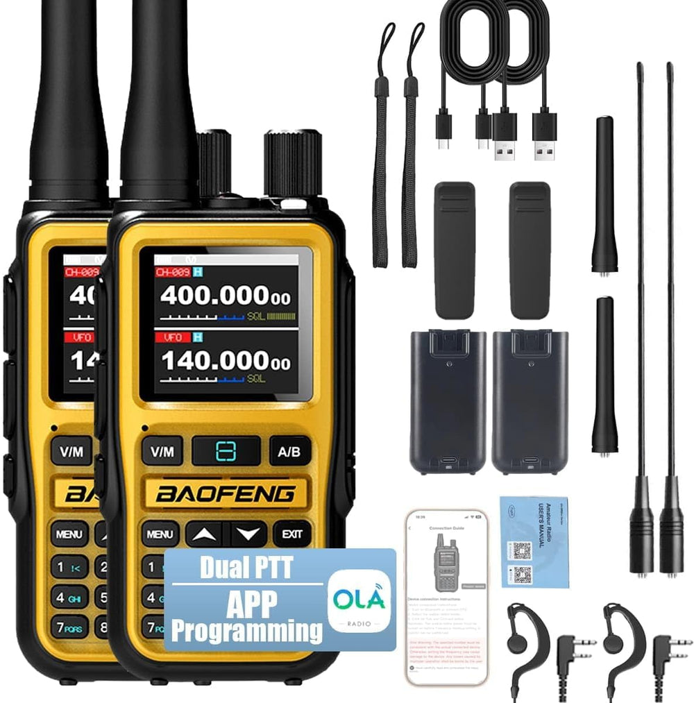 BAOFENG UV-5R Mini Ham Radio Long Range Handheld Two Way Radio, Bluetooth APP...