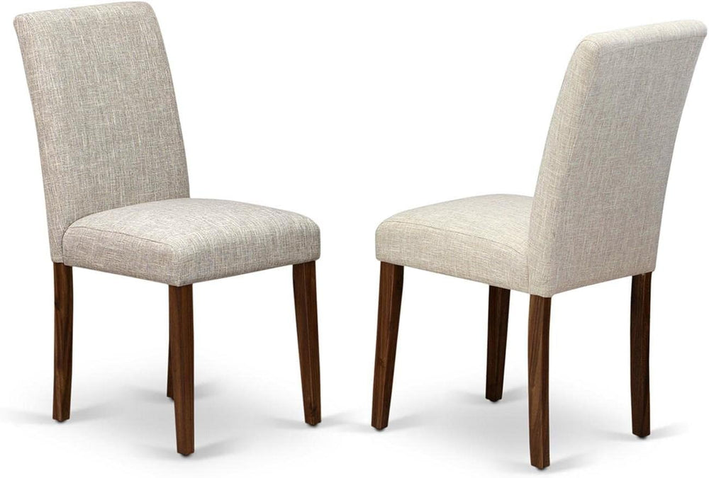East West Furniture ABPNT35 Abbott Classic Parson Chairs - Doeskin Linen Fabr...