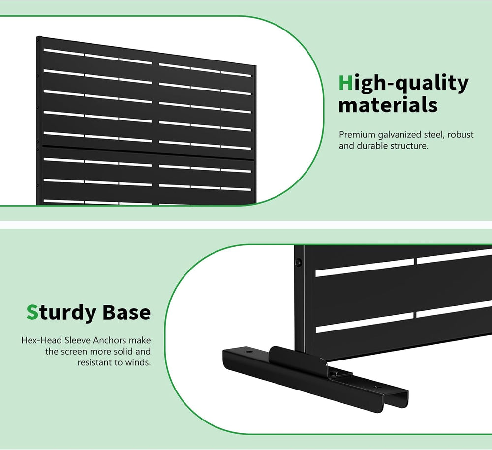 SUNYRISY 2Pack Metal Outdoor Privacy Fence Screen for Balcony Patio Deck Gard...