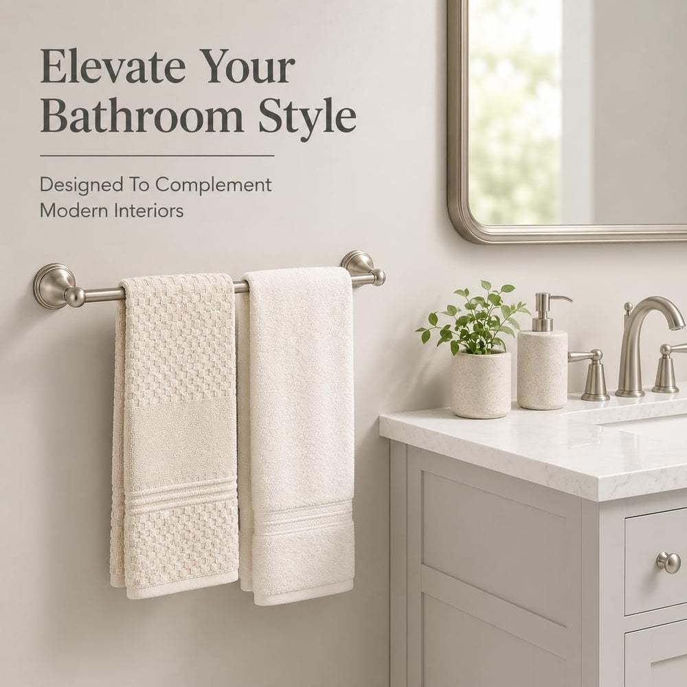 4-Piece Towel Bar Set, 24 Inch Towel Racks for Bathroom Wall Mounted in Brush...