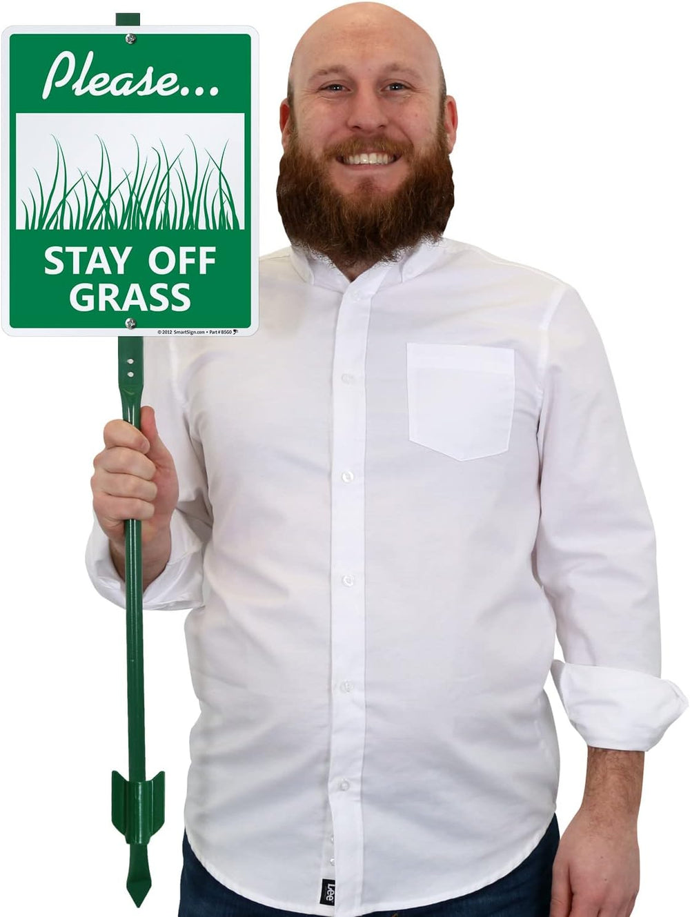 SmartSign "Please - Stay Off Grass Sign" LawnBoss® Sign | 10" ...