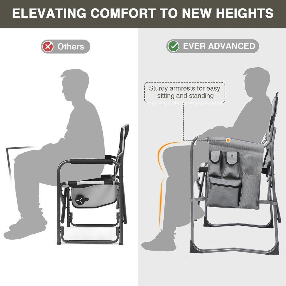 EVER ADVANCED Lightweight Aluminum Director Camping Chair, 350 lb Capacity