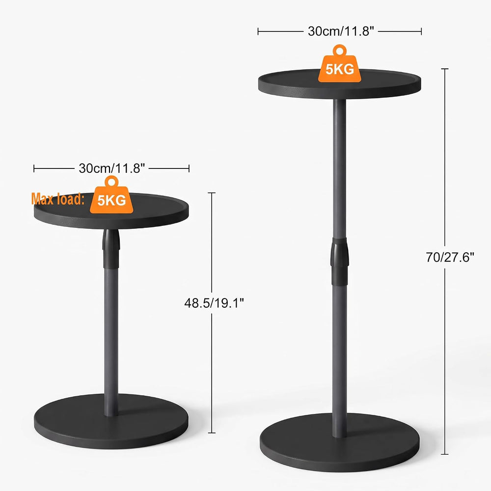 Adjustable Round Side Table, Pedestal Drink Table for Small Spaces