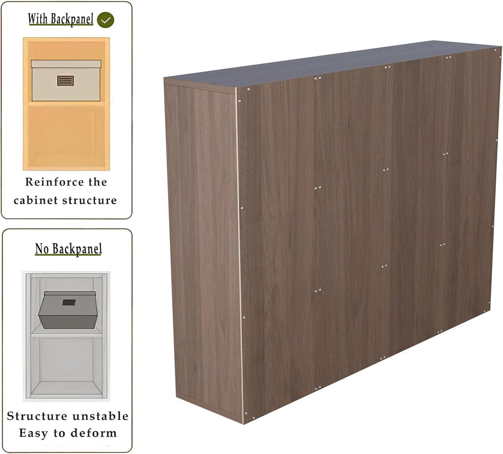 OSCHF 12-Cube Storage Shelf Bookcase, Walnut