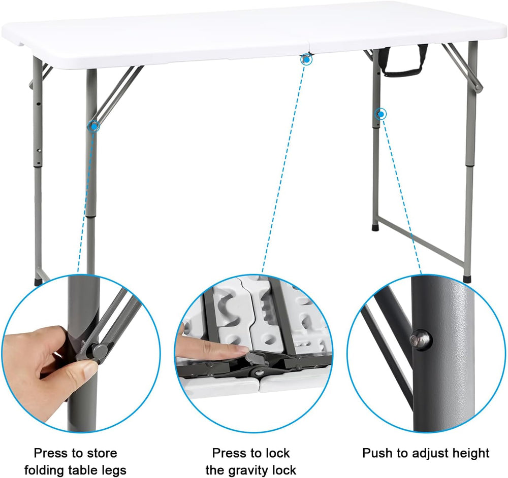 48" W x 24" D x 29.5" H - 4FT Adjustable Height Heavy Duty Pla...