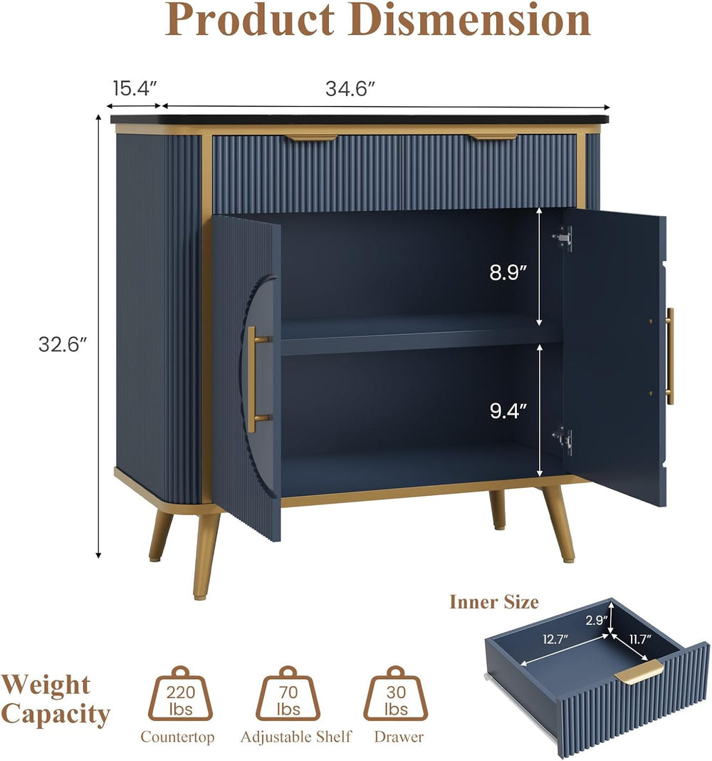 35" Modern Sideboard Buffet with Storage, Kitchen Storage Cabinet with A...