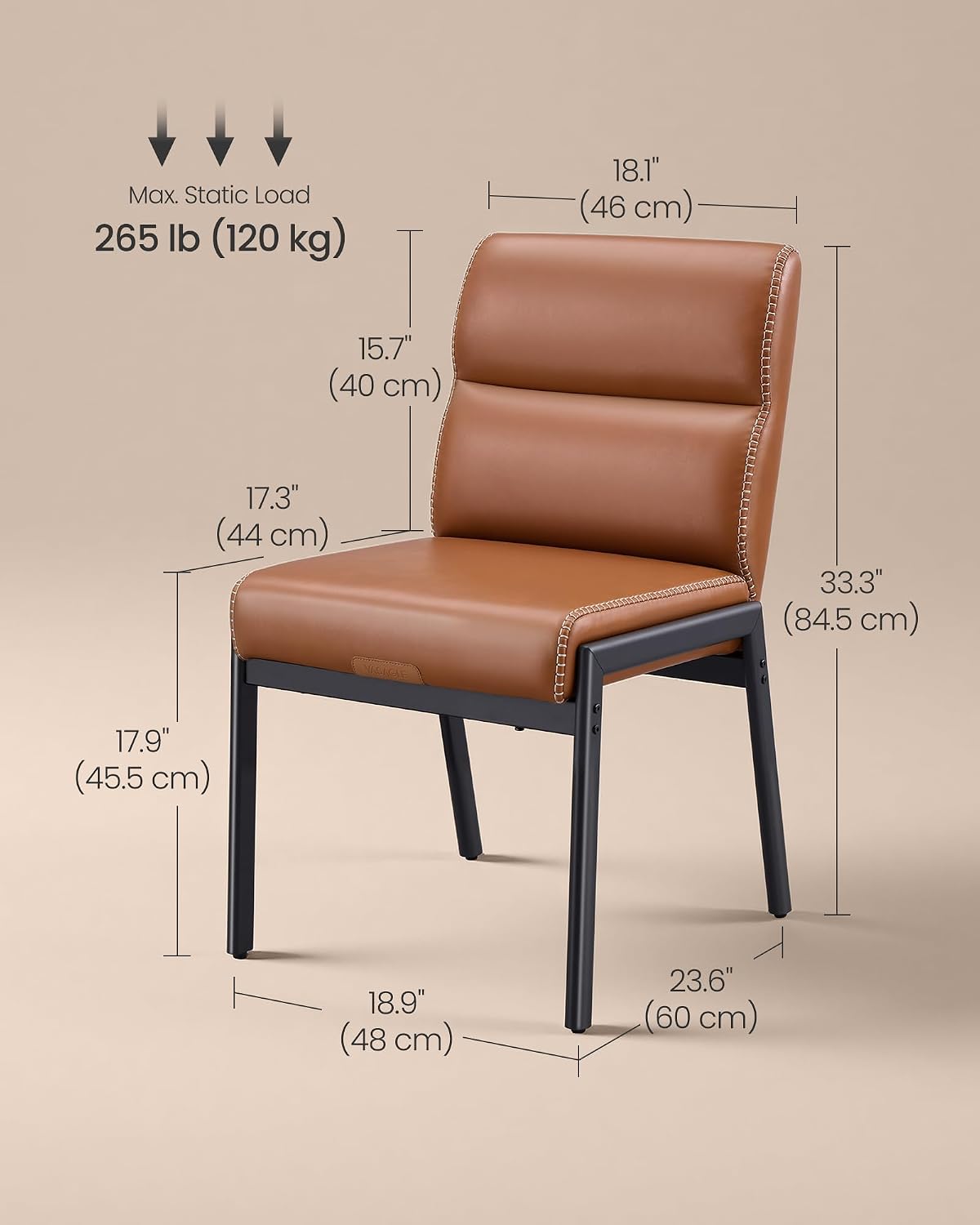 VASAGLE Dining Chairs Set of 6, Upholstered Kitchen Chairs