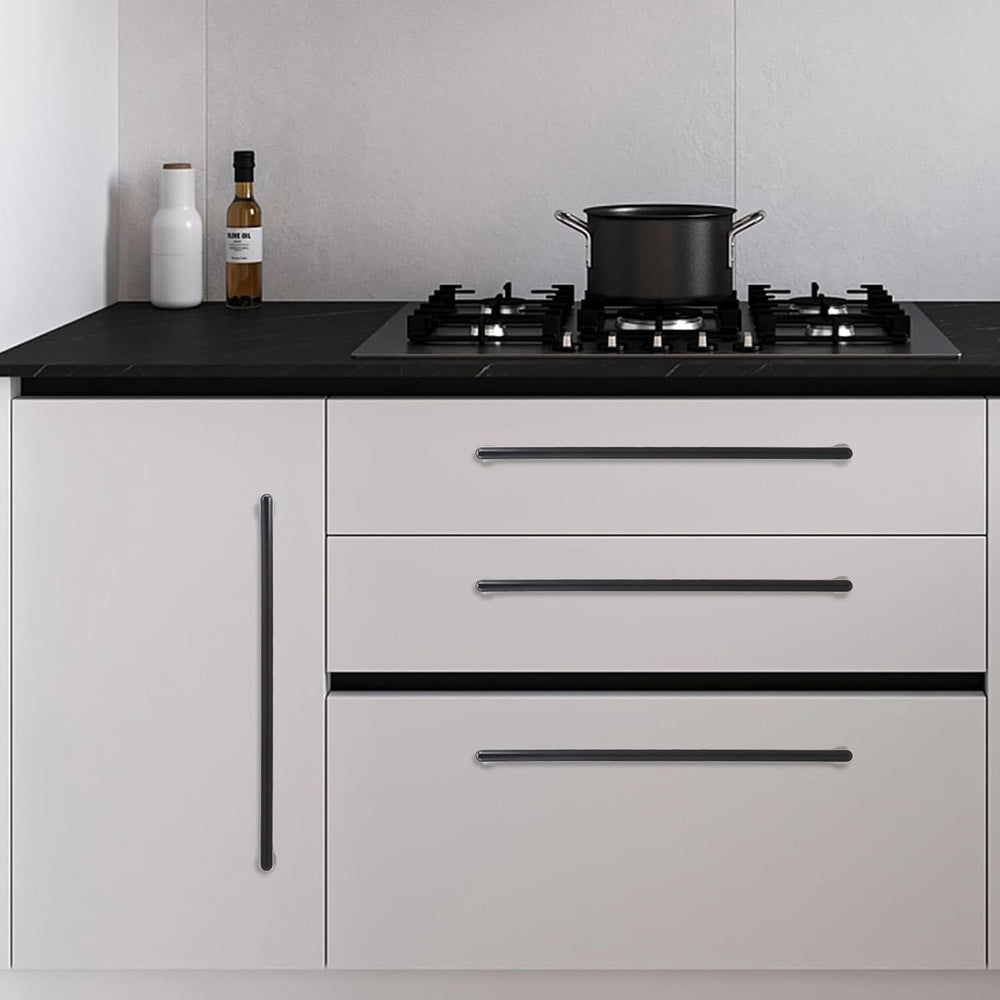 6 Pack 12-5/8 Inch(320mm) Cabinet Pulls Matte Black Kitchen Cabinet Pulls Dra...