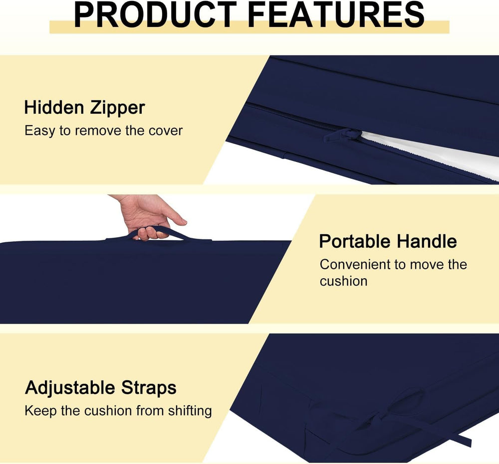 downluxe Waterproof Outdoor Chair Cushions for Patio Furniture, 22" x 22...
