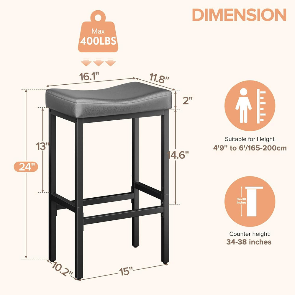 Compact 24 Inch Counter Height Bar Stools Set of 2