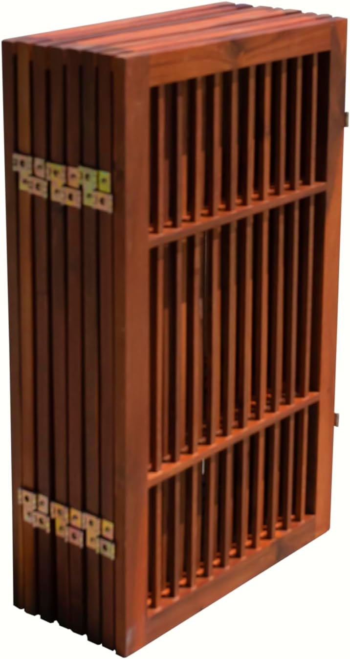 Urnporium Pet Dog Gate Freestanding, Strong Durable Folding Wooden Fence, Por...