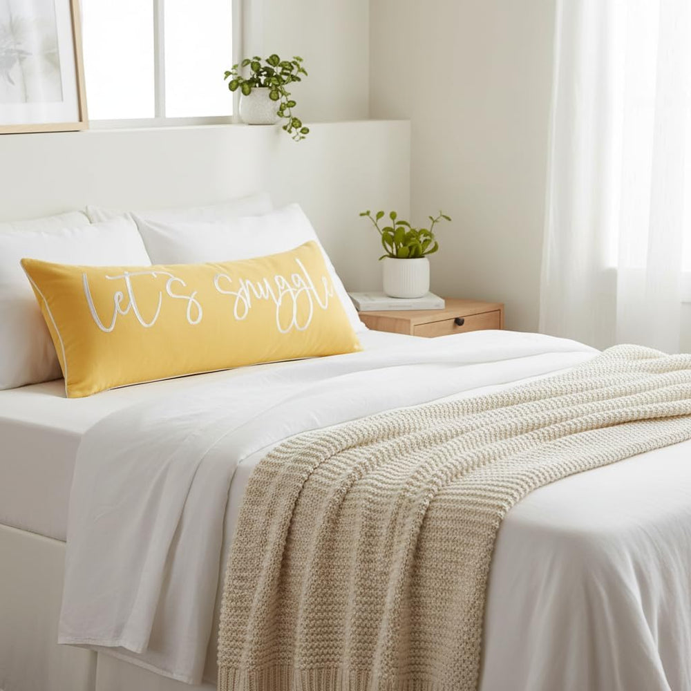 Sunkifover Let's Snuggle Decorative Lumbar Pillow Cover 14"x36"...