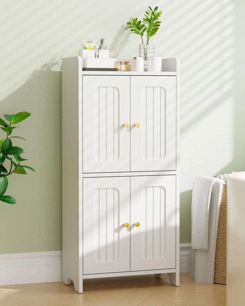 BEWISHOME Small Floor Cabinet,Toilet Paper Storage,Bathroom Storage Cabinet