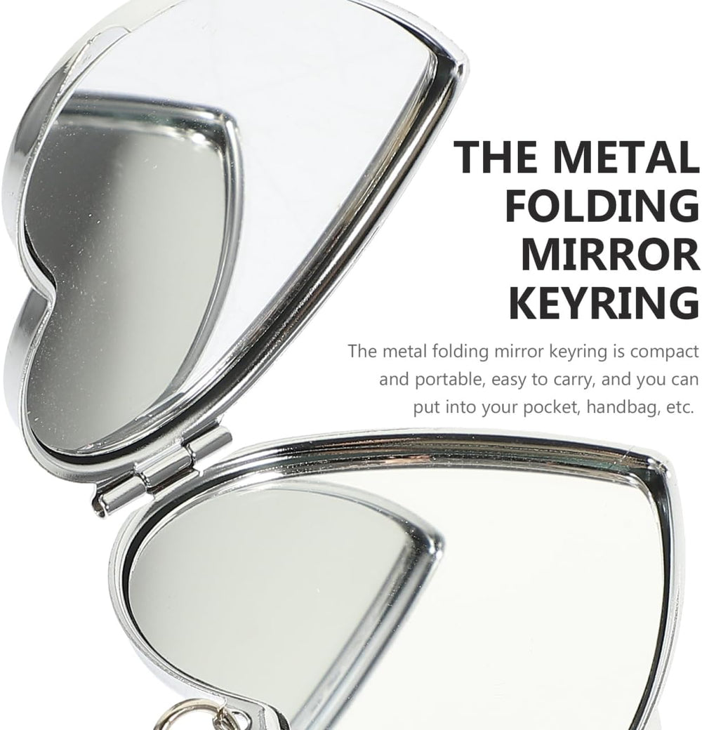 Balacoo 20 Packs Heart Makeup Mirror Keychain 1.77 x 1.38 Inch
