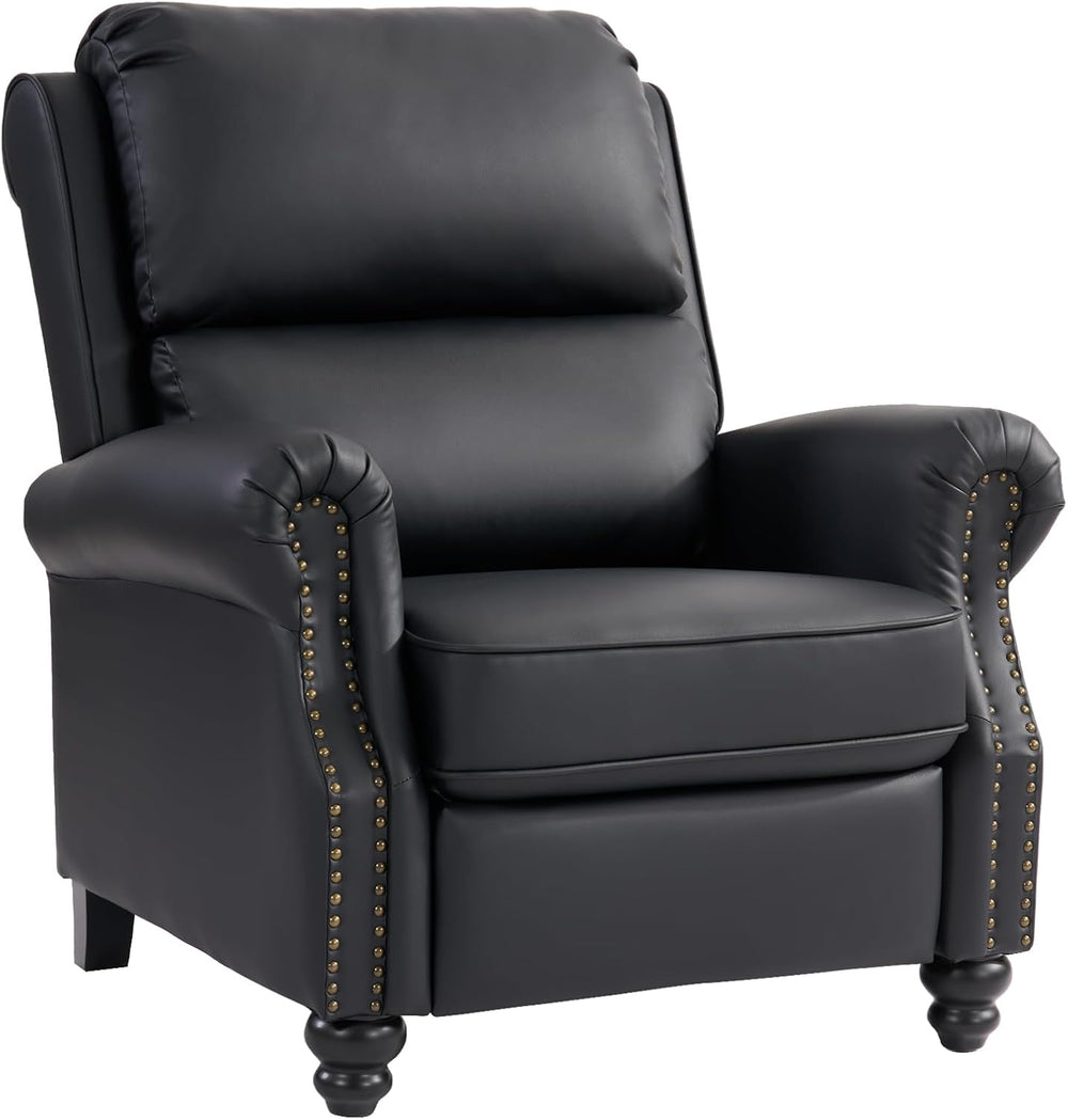 CANMOV Pushback Recliner Chair Faux Leather Armchair Push Back Recliner with ...