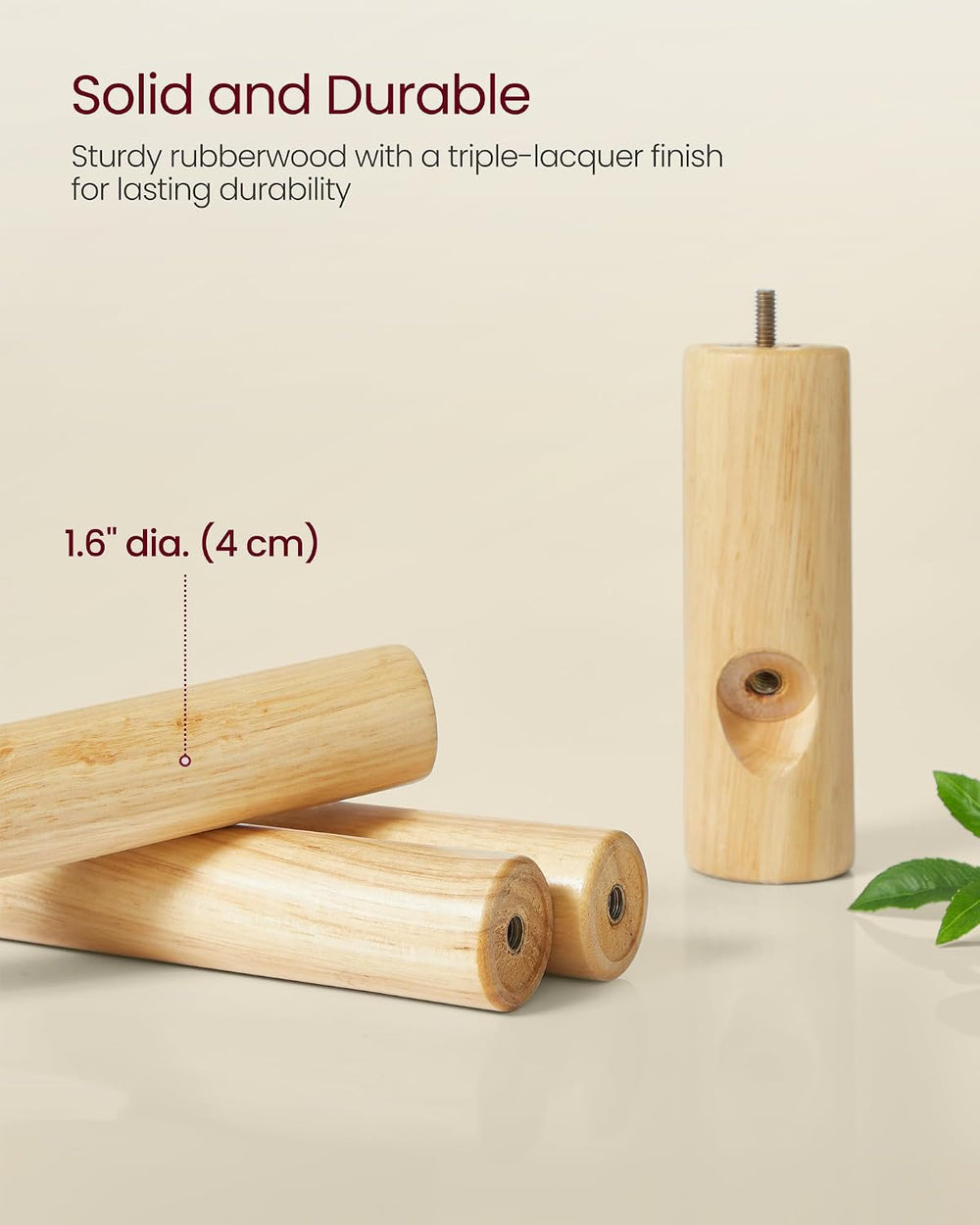 VASAGLE Solid Wood Coat Rack, Free Standing, 8 Hooks, 3 Height Options