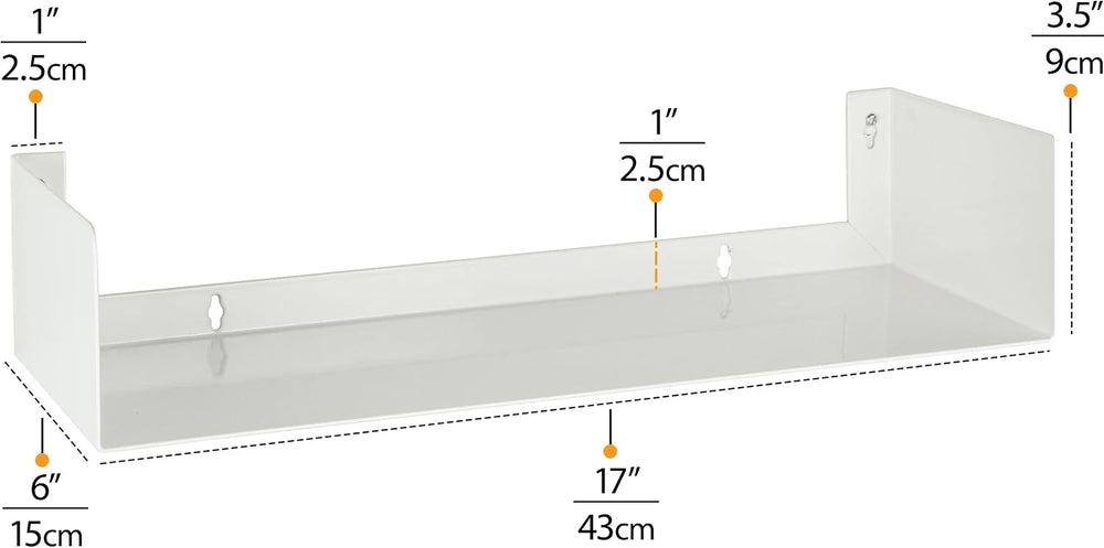 Wallniture Bali Sturdy Metal U Shape Bookshelf - Wall Mountable CD DVD Storag...