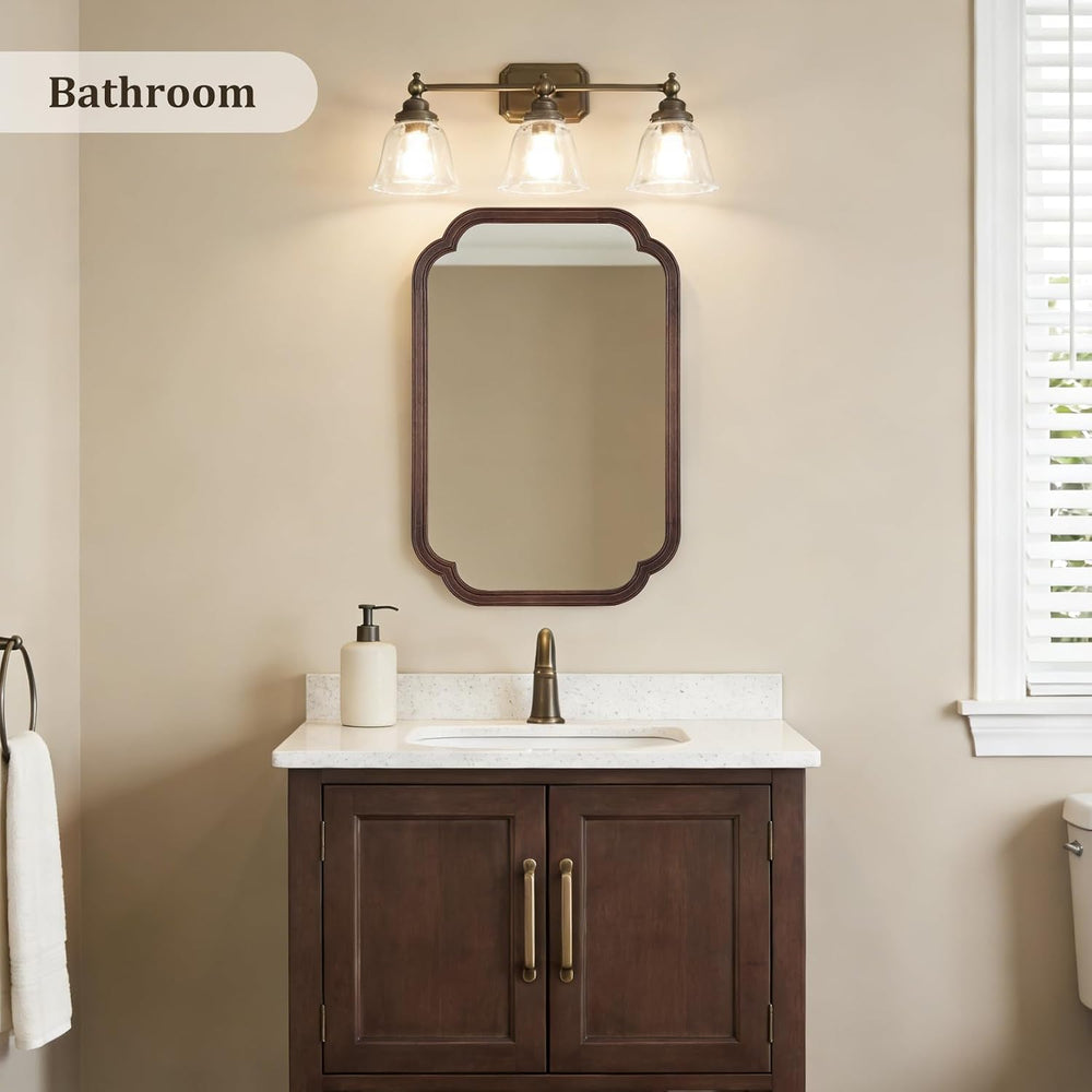 WallBeyond 20" x 30" Rounded Corner Arch Wall Mirror with Wood Fram...