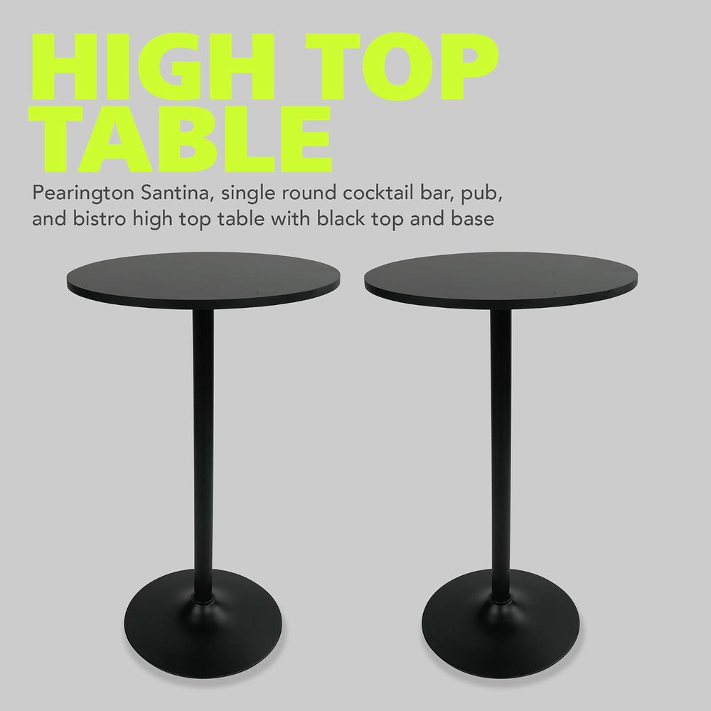 Pearington Santina 2 Pack Round Bar and Pub Table, Black