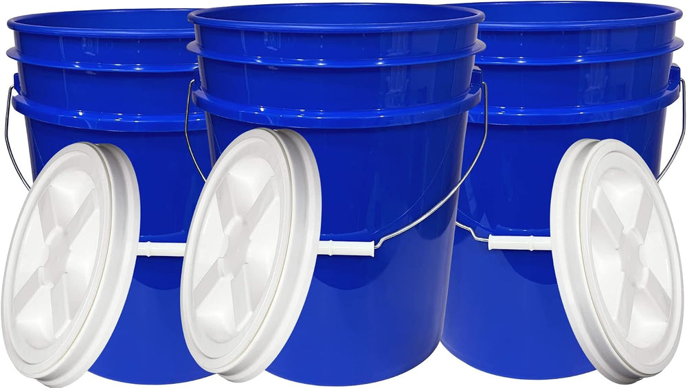 House Naturals 5 Gallon Reflex Blue Food Grade BPA Free Bucket Pail with Scre...