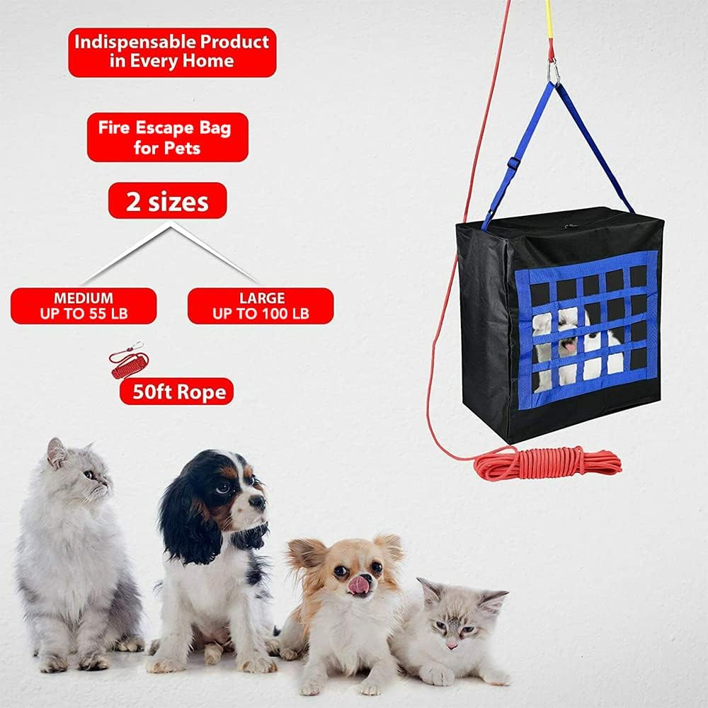 Fire Evacuation Device for Pets up to 55 Lb, Medium 19"x18"x10"