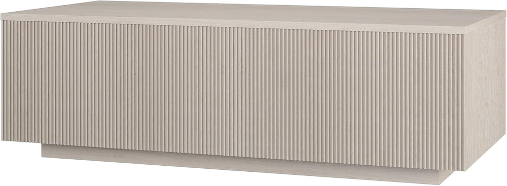 Henn&Hart 48" Modern Fluted Coffee Table, Beech White