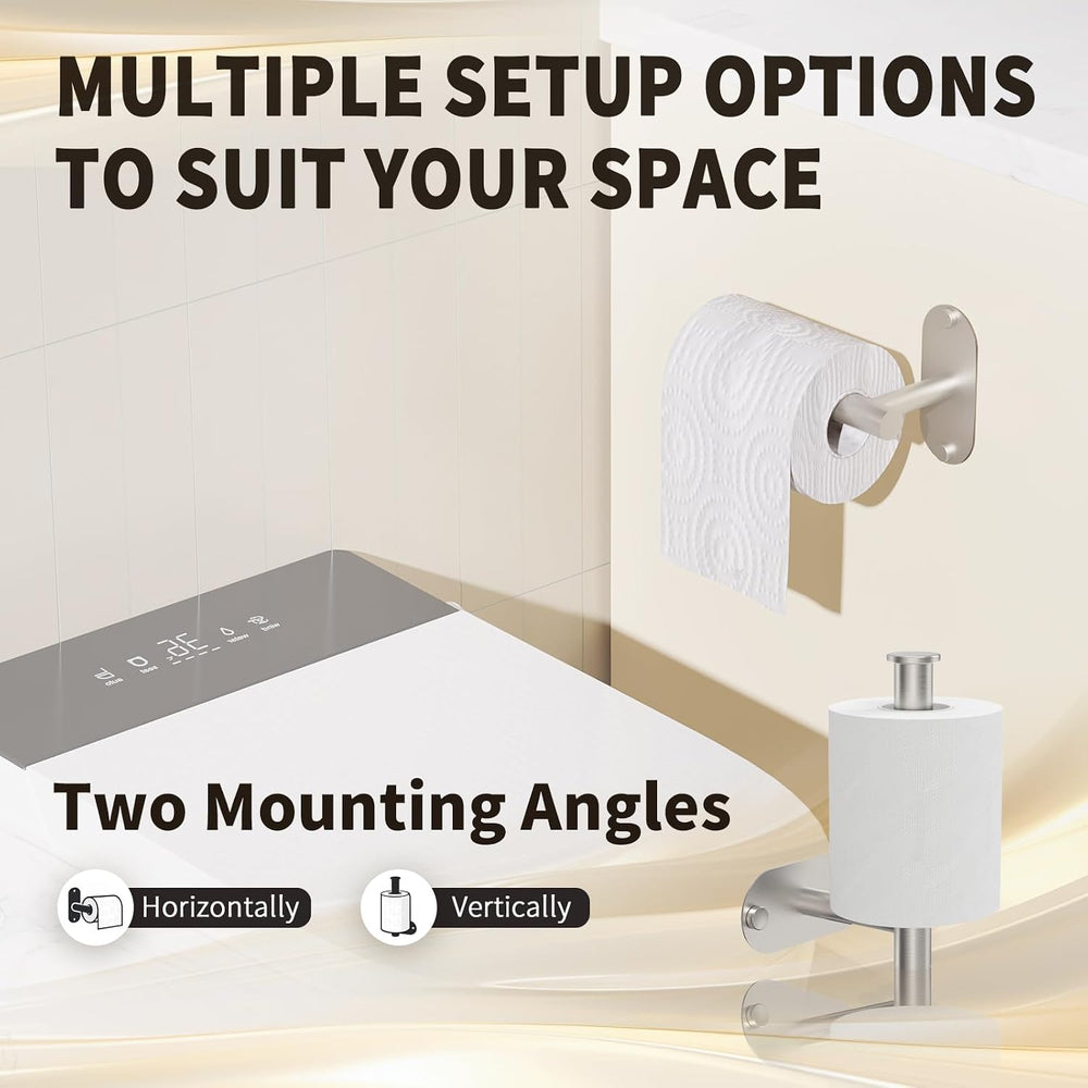 5-Piece Bathroom Hardware Set, Adhesive or Drill Wall Mount, Nickel