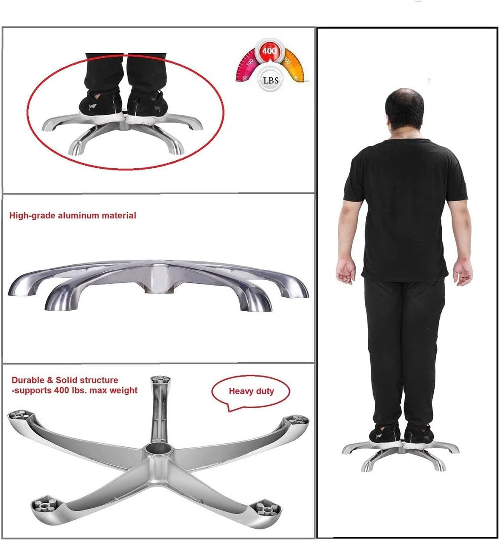 Kaleurrier Stool Chair Base Replacement: Heavy Duty Wheeled Base - 20.5”