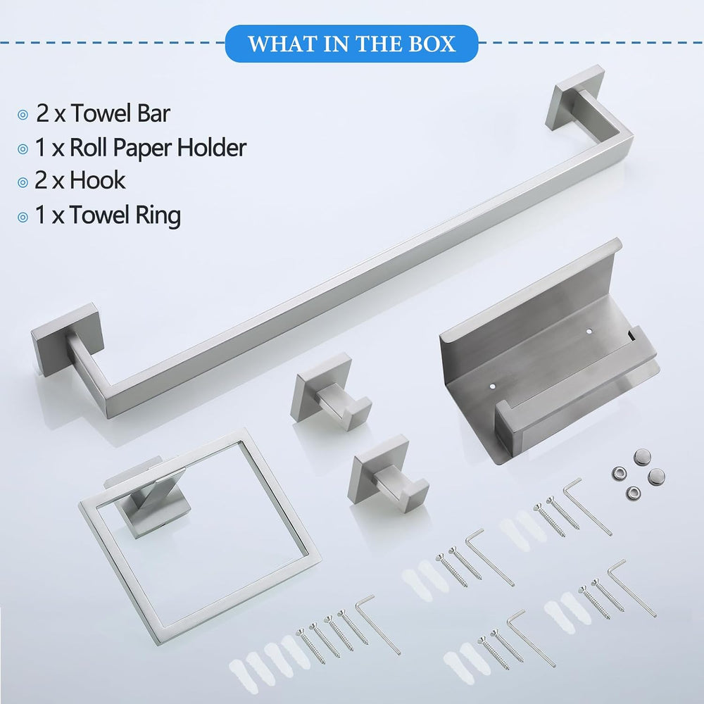 Brushed Nickel Bathroom Towel Bar Set Bathroom Accessories Hardware Set Inclu...