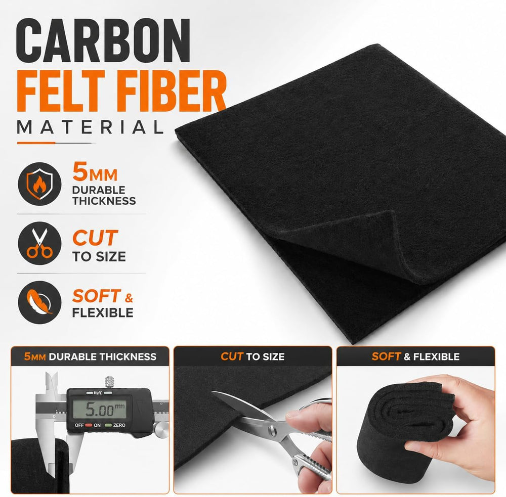 PAWBOSE Carbon Fiber Welding Blanket 20"x36", 5mm Thick Heat Resist...