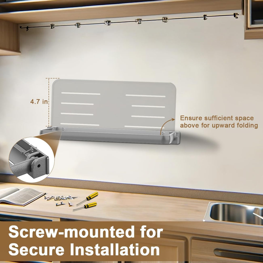 Safoner RV Aluminum Fold-Down Wall Shelf for Camper Interior Organization